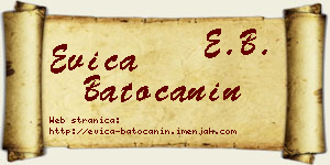 Evica Batoćanin vizit kartica
